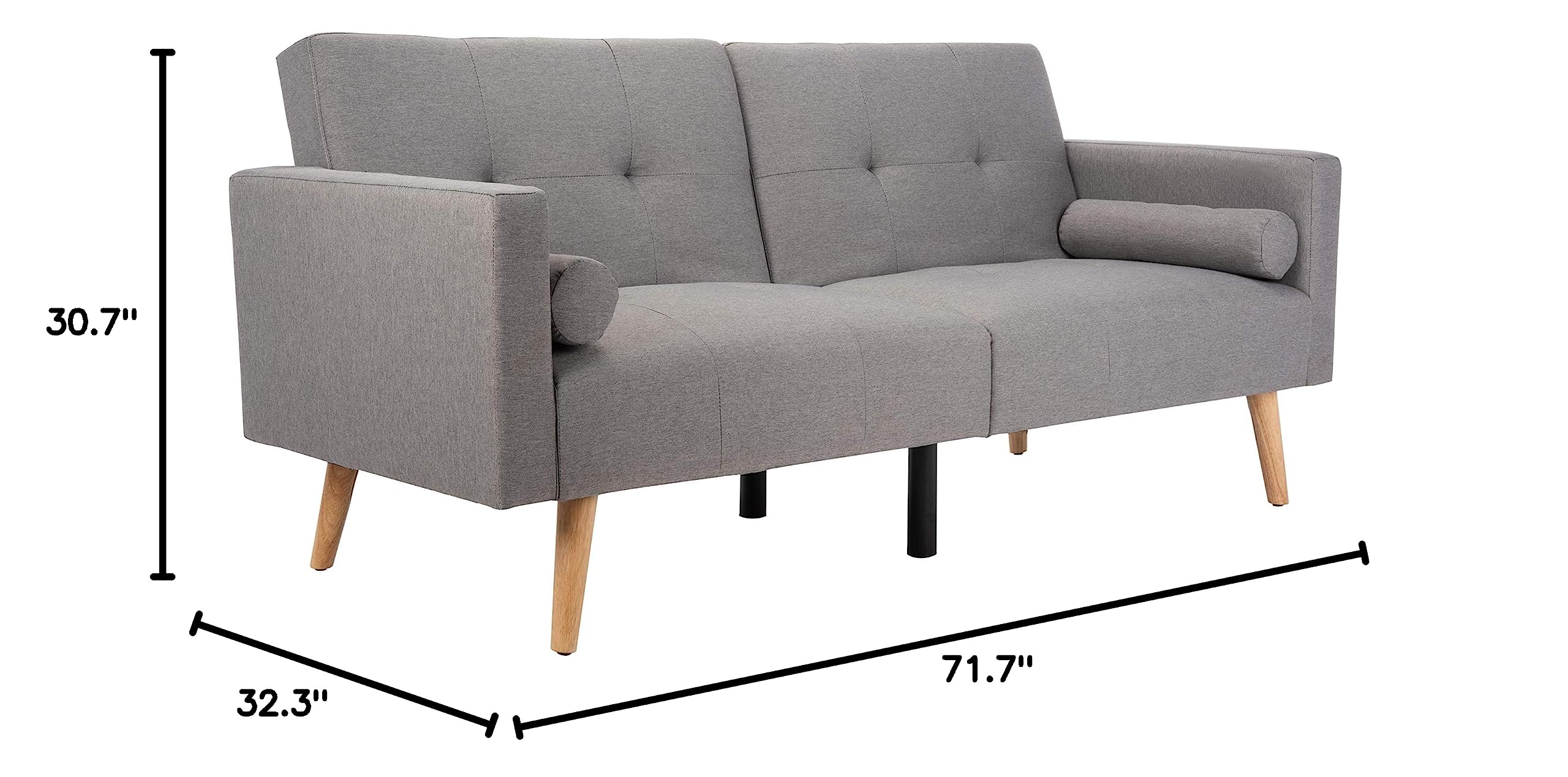 Safavieh Home Murray Retro Grey Convertible Sofa Bed - 71.7