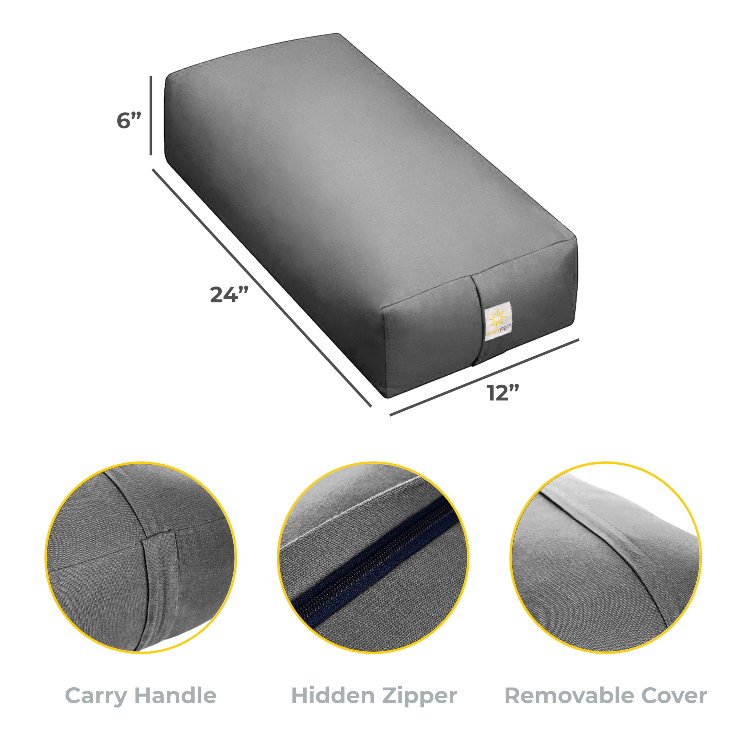 Sunshine Yoga Extra Firm Large Yoga Bolster - 24
