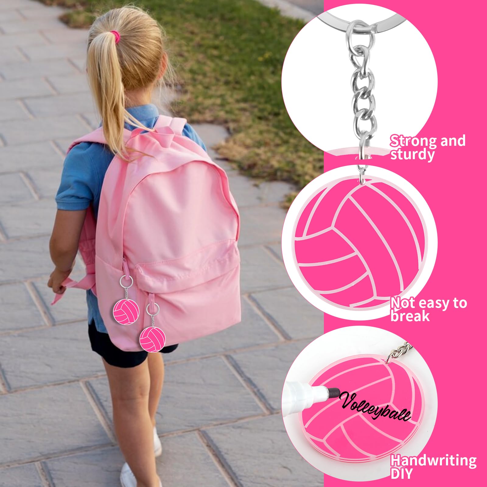 12 Pack Volleyball Keychains - Bulk Purple Volleyball Gifts for Team Players, Teen Girls & Sports Fans | Perfect for Team Gifts, Player Appreciation, Sports Events & Volleyball Enthusiasts