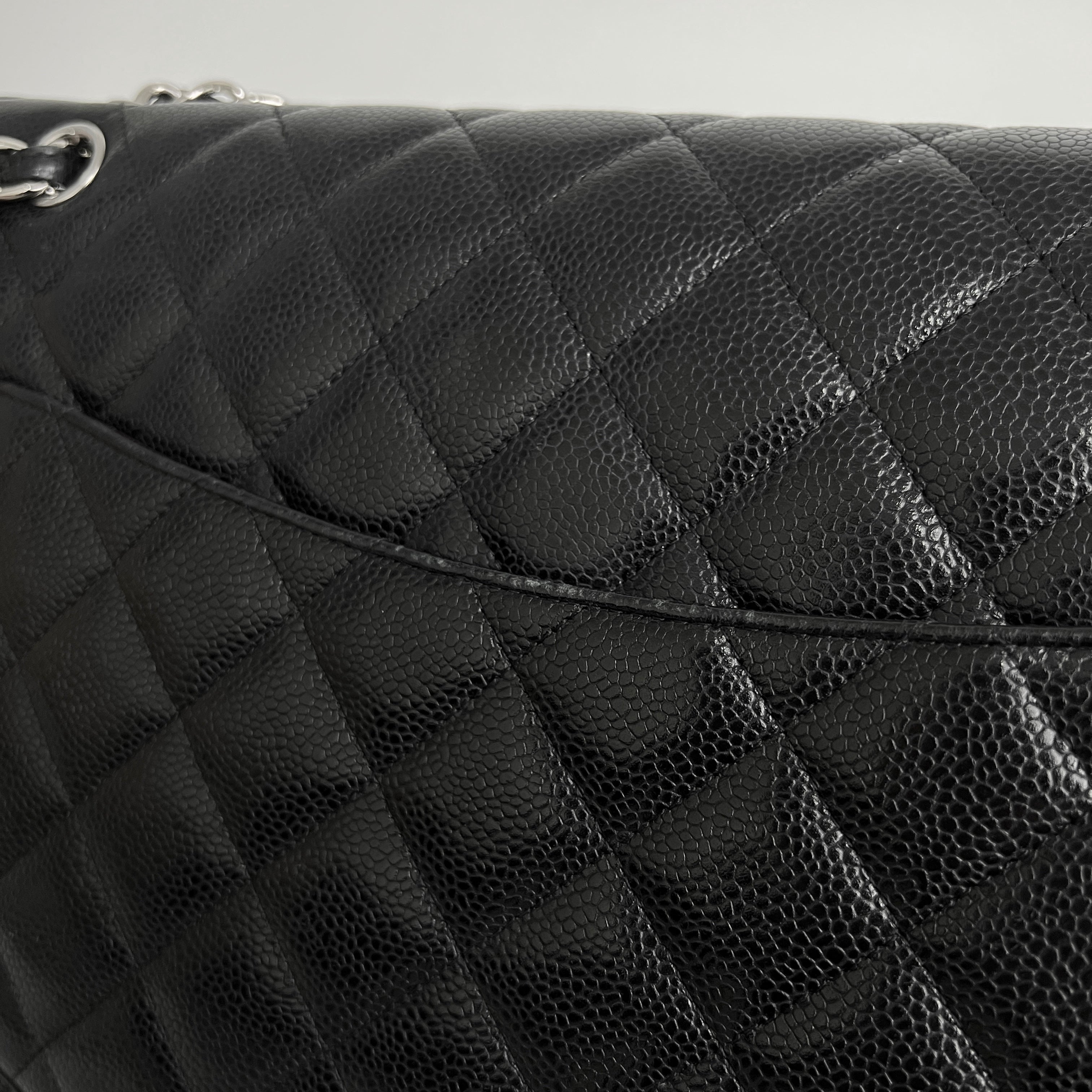 Chanel Quilted Caviar Maxi Black Leather Handbag - Luxury Designer Crossbody Bag for Women, Perfect for Work, Travel & Evening Events