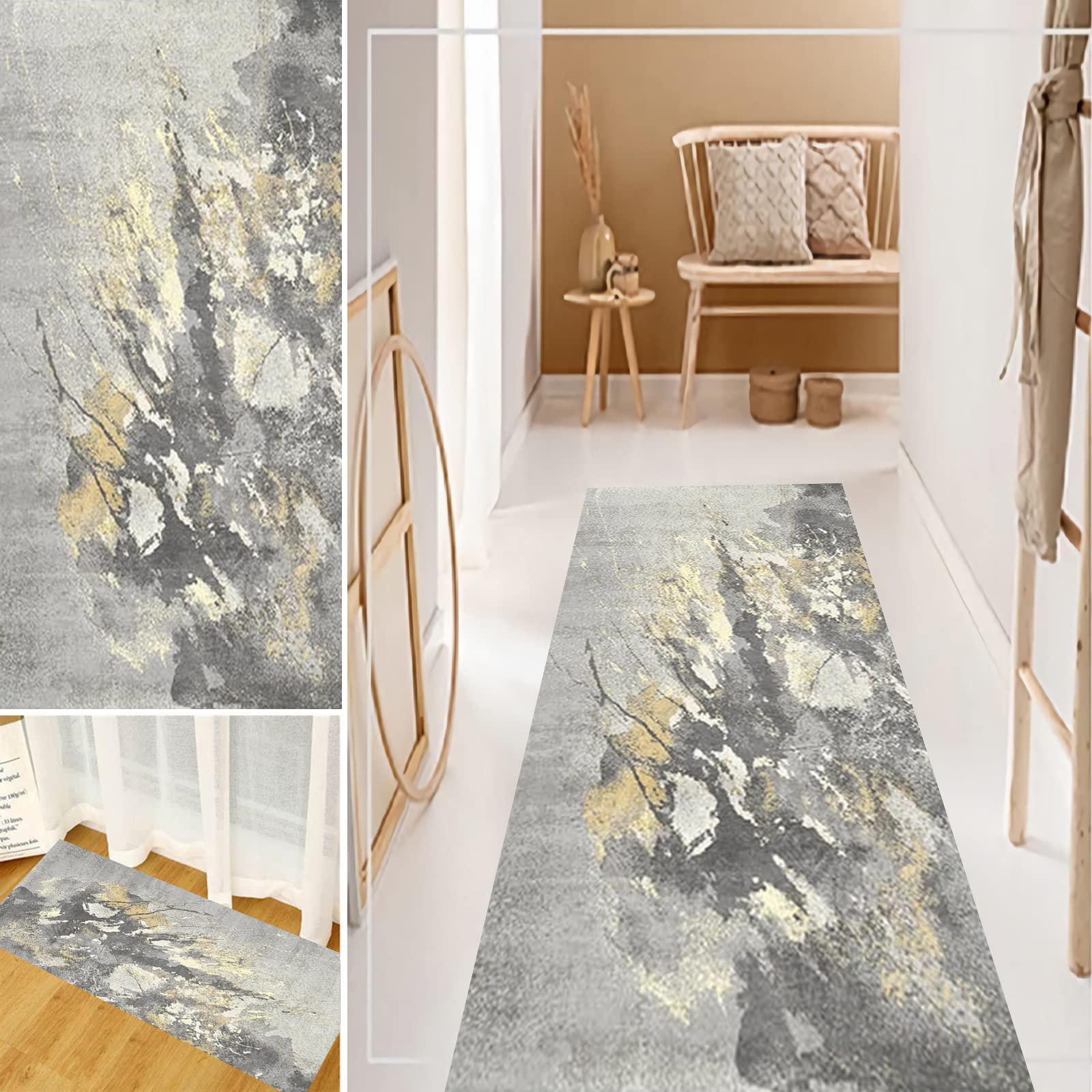Non-Slip Washable Hallway Runner Rug 3'x16'5