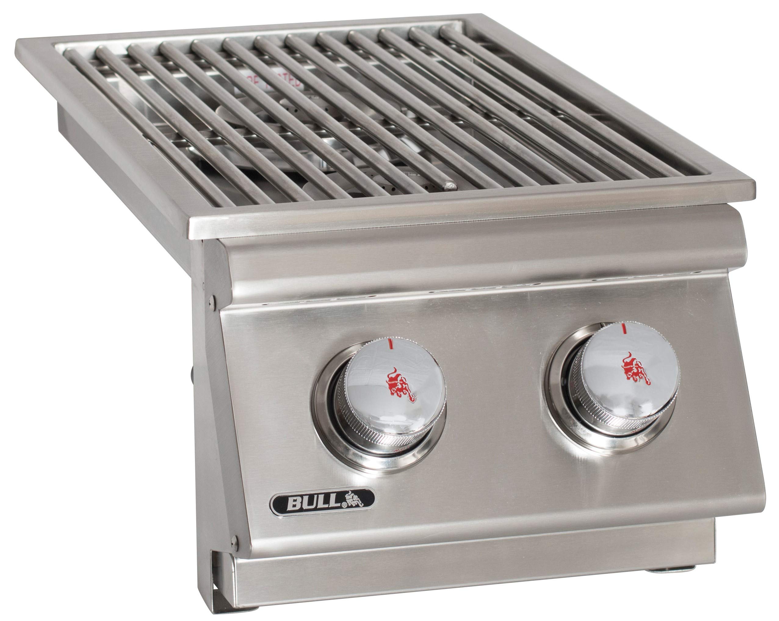 Bull Outdoor Products 30008 Liquid Propane Double Side Burner with Front & Back Design for Outdoor Cooking and Grilling