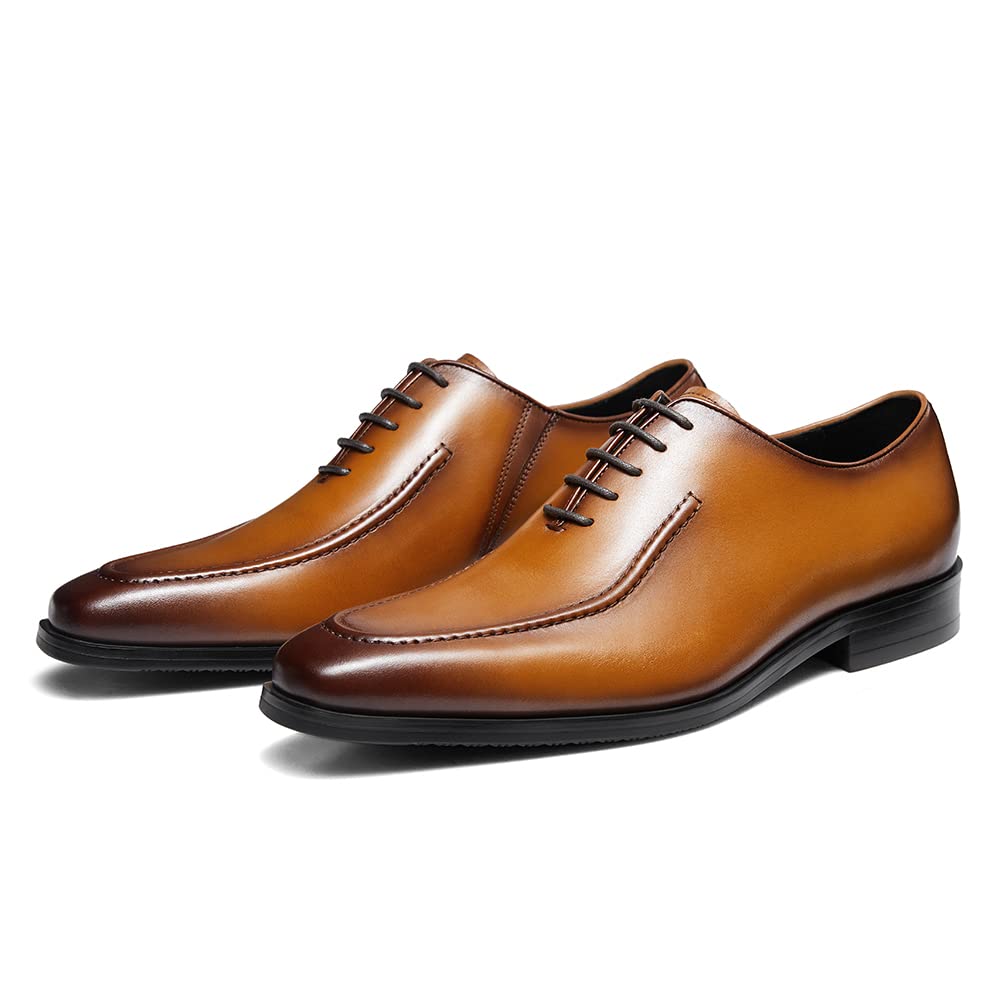 FRASOICUS Men's Oxford Dress Shoes - Genuine Leather Formal Shoes for Business, Wedding & Office - Classic Comfortable & Stylish Men's Dress Footwear for Professional & Special Occasions