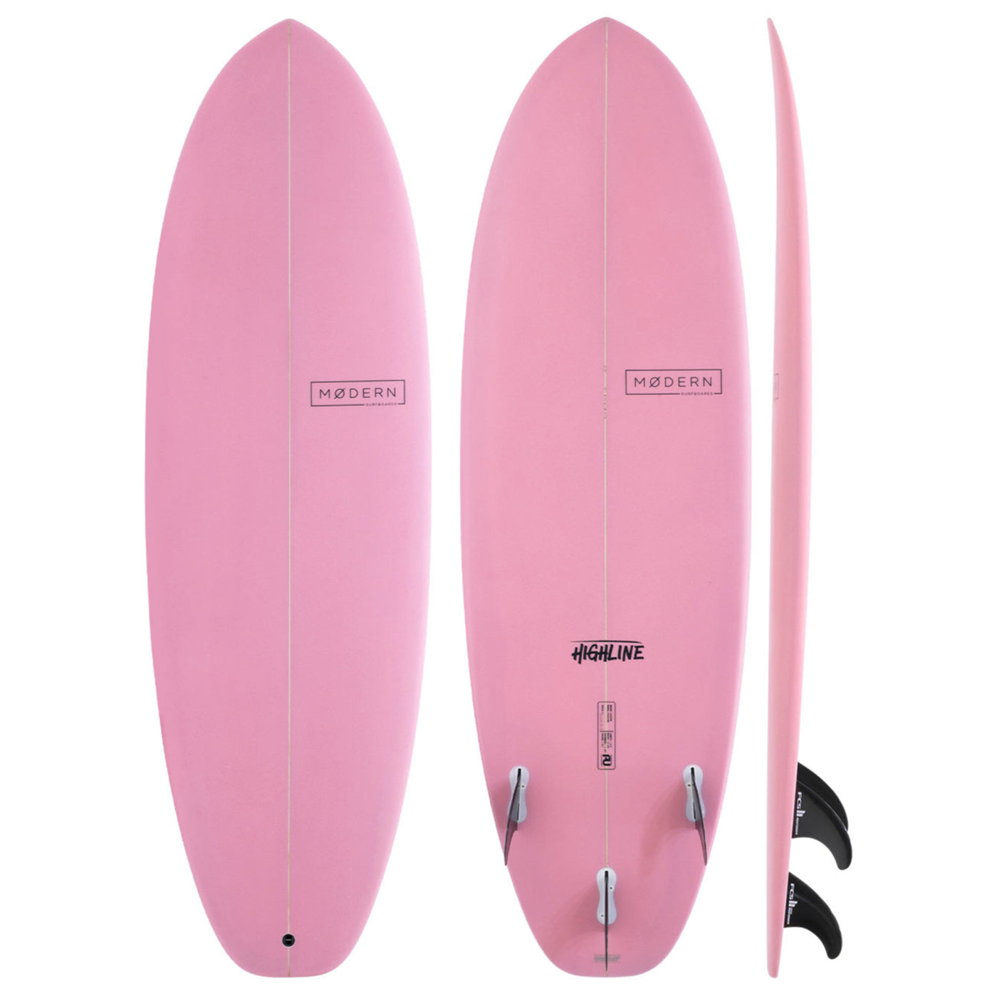 Modern Highline 6'2 PU Surfboard in Candy Pink - Perfect for Beginners and Intermediate Surfers at Beach Waves