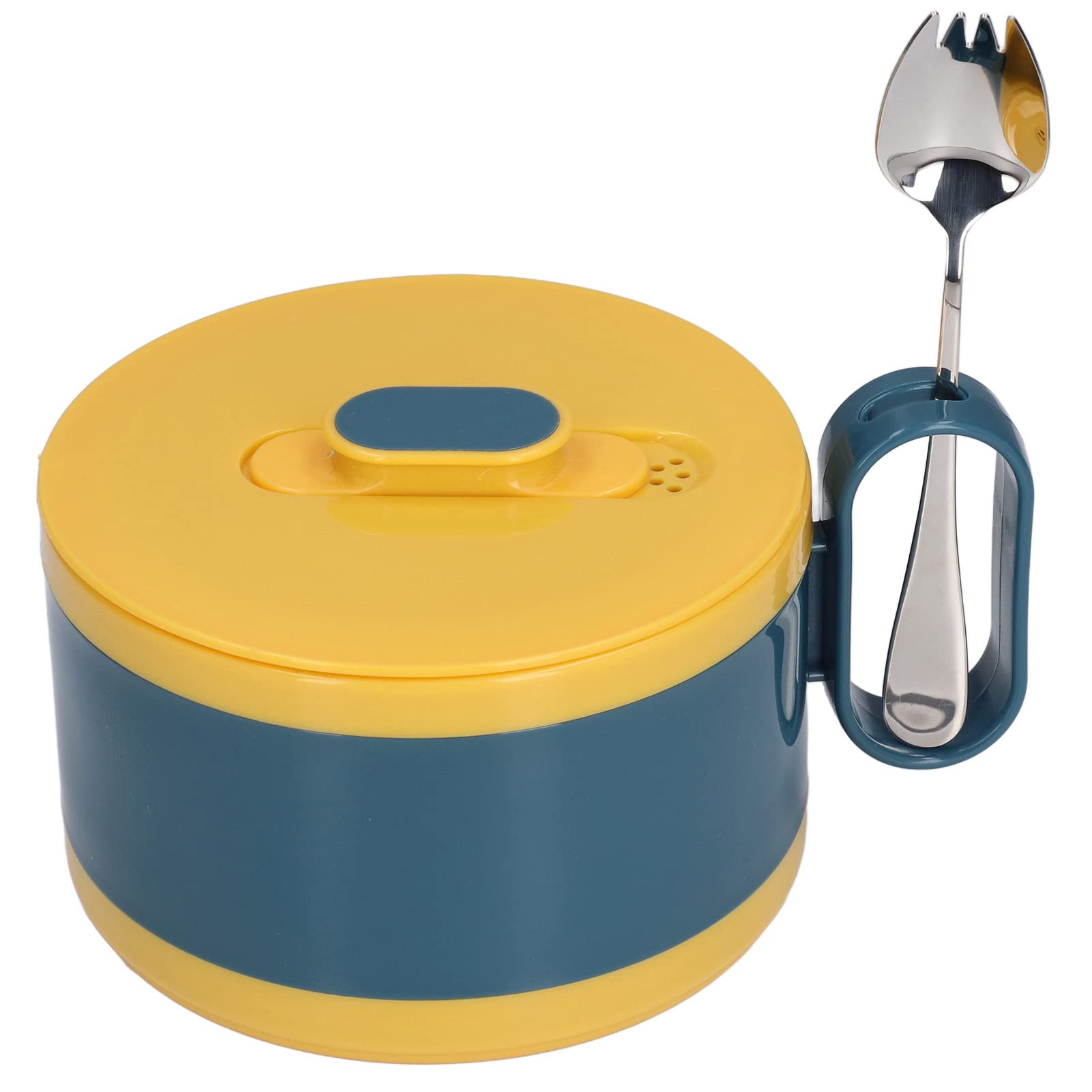 Instant Noodle Bowl with Lid - Microwave Safe Ramen Bowl for Students & Office - Easy to Clean Multifunctional Fast Food Cup with 304 Stainless Steel Spoon (Navy Blue) - Perfect for Dorm Rooms, Quick Meals & On-the-Go Dining