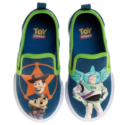 **Disney Mickey Mouse Toy Story Paw Patrol Kids Slip-On Sneakers - Buzz Lightyear Chase Marshall Toddler Boys Canvas Casual Shoes (Size 5-12) - Perfect for Playtime, School & Everyday Wear**