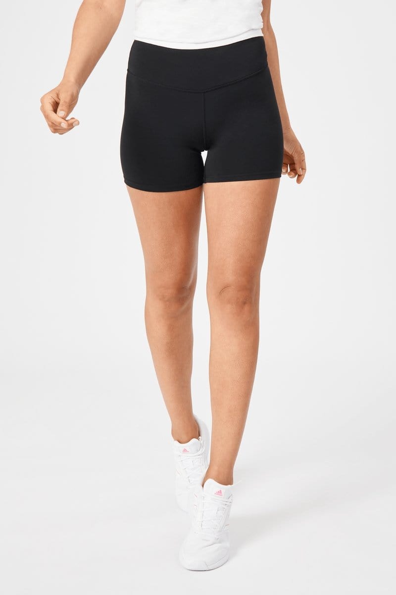INSPORT Women's Essential Power Black Workout Shorts - High Waist Gym Running Yoga Athletic Shorts for Women