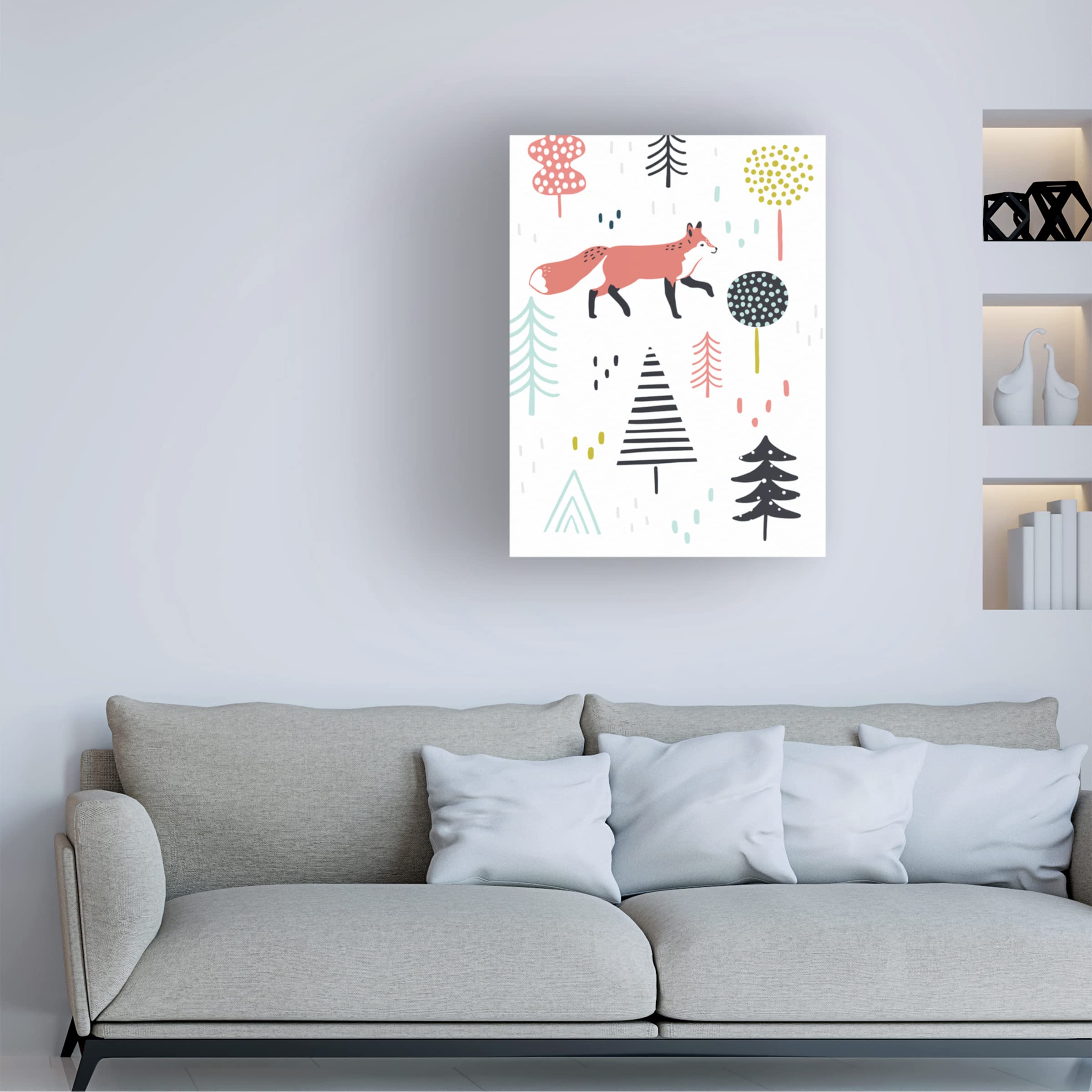 Victoria Borges 'Fox Forest I' Canvas Wall Art - Handmade Wildlife Painting for Living Room, Bedroom & Office Decor | Nature Inspired Home Artwork