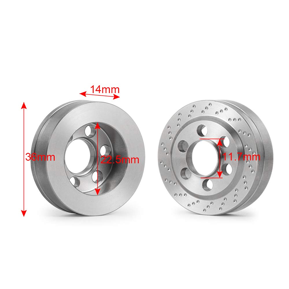 4Pcs 60g Stainless Steel Internal Wheel Weights for 1/10 SCX10 RC Crawler - Counterbalance for 1.9