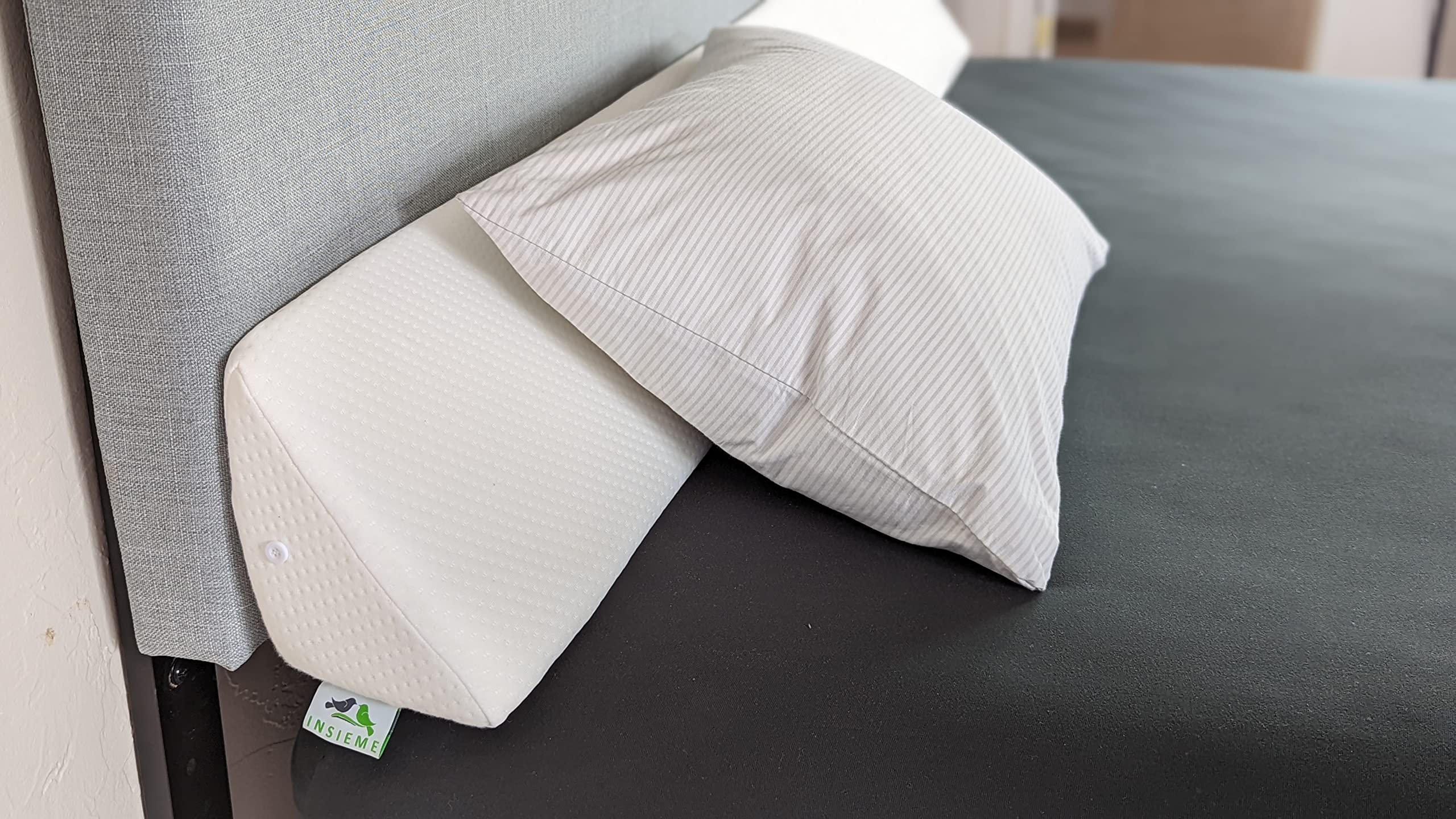 King Size Wedge Pillow Cover for Headboard Gap Filler - White Pillow Case for Wedge Insert (Foam Sold Separately) | Perfect for Bedroom Comfort, Back Support & Reading in Bed
