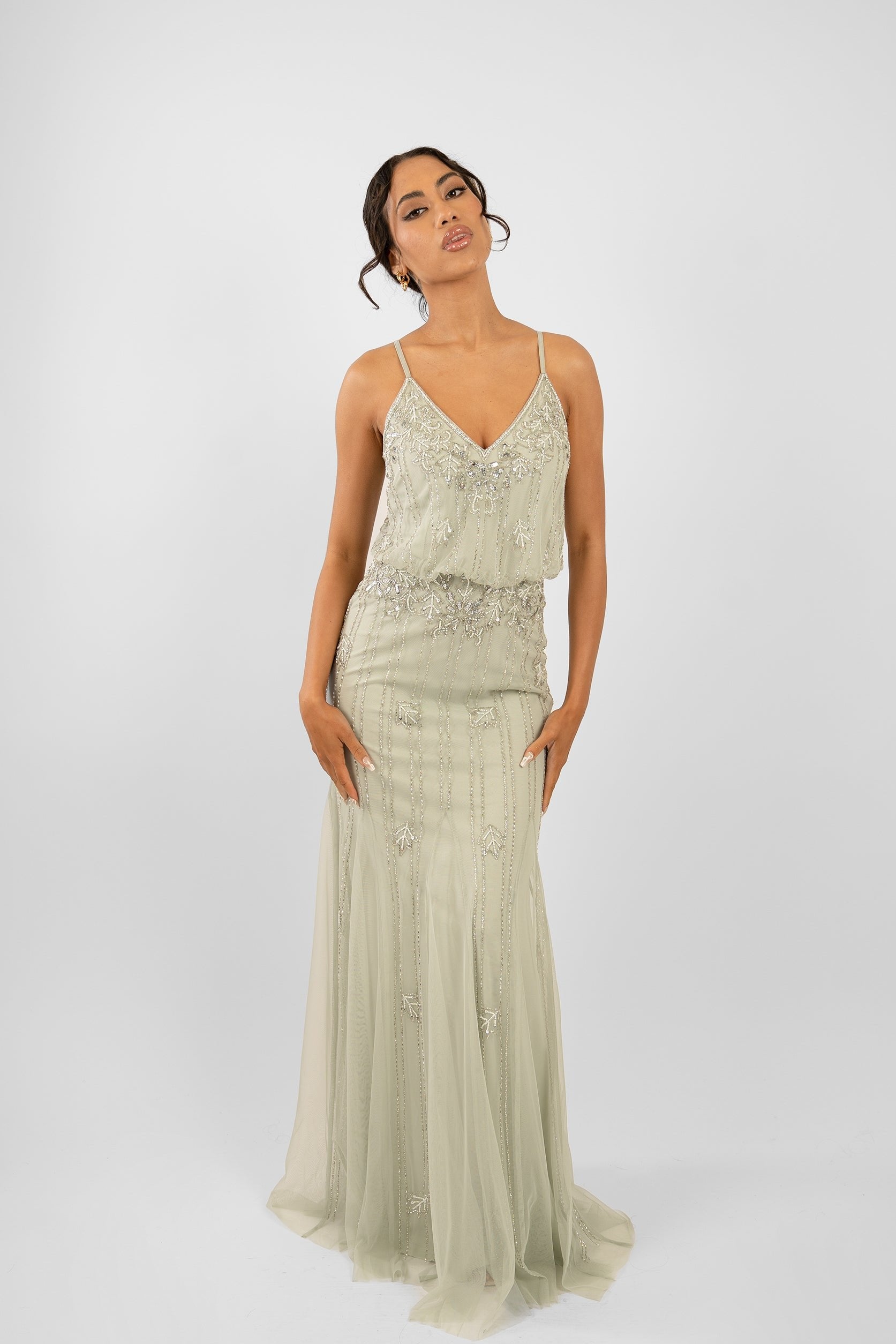 Keeva Pale Aqua Bridesmaid Dress - Elegant Formal Gown for Weddings, Prom & Special Occasions