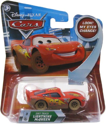 Disney Pixar CARS Movie 1:55 Scale Die Cast Dirt Track Lightning McQueen #3 Toy Car with Lenticular Eyes - Perfect for Kids Collectors and Movie Fans Play Display Gift