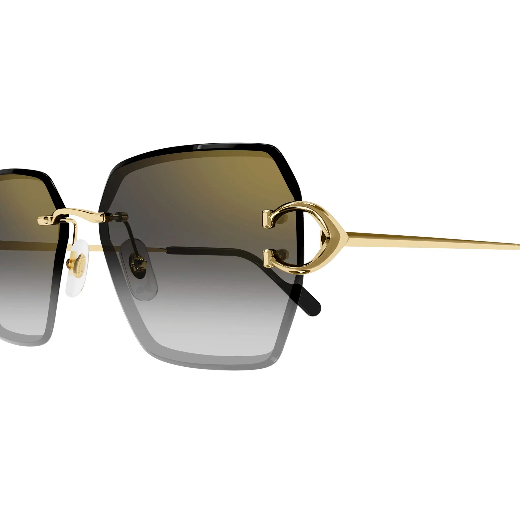 Cartier CT0466S 001 Gold Grey Aviator Sunglasses for Women - Luxury Designer Shades for Driving, Travel & Fashion