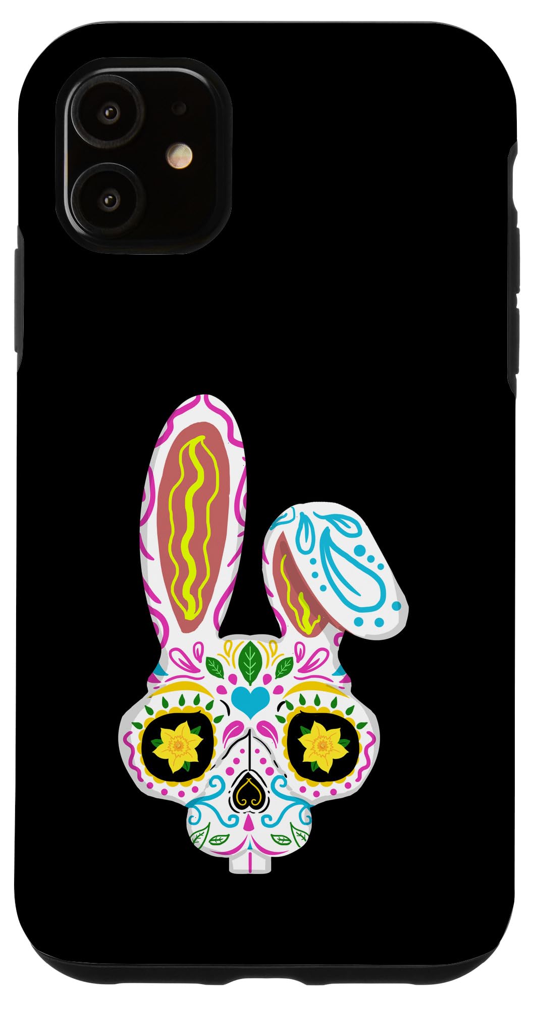 iPhone 11 Case - Sugar Skull Rabbit Easter Bunny Design Protective Phone Cover - Perfect for Easter Gifts, Spring Celebrations & Everyday Use