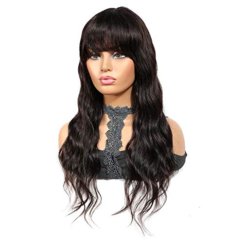Premium Human Hair Wigs with Bangs - Blonde, Brown & Red Ombre Wigs for Black Women | 150% Density Machine-Made Hair Extensions (Color: T1B 30) | Perfect for Daily Wear, Cosplay & Special Occasions
