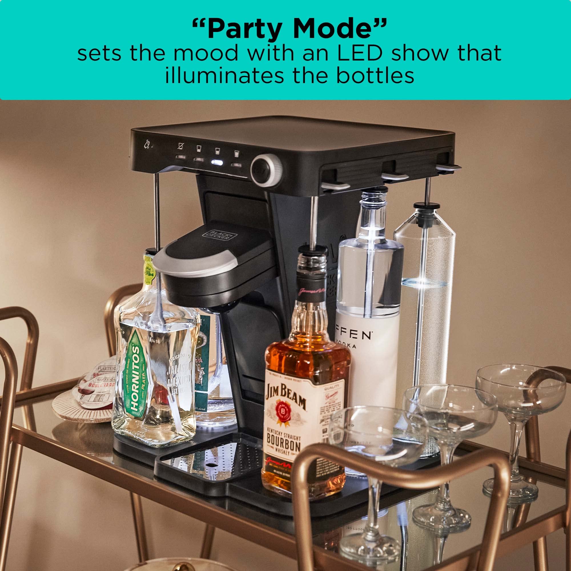 BLACK+DECKER BEHB101 Cocktail Maker Machine - Bartesian Capsule Compatible Drink Maker for Home Bar & Parties | Perfect for Entertaining & Mixing Cocktails