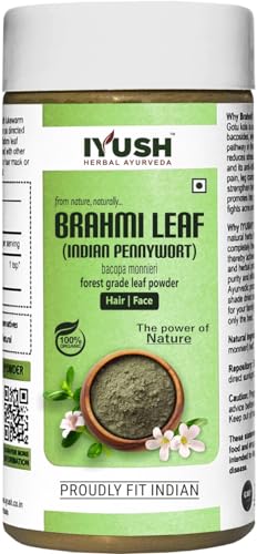 IYUSH Organic Brahmi Powder (Bacopa Monnieri) 250g - Ayurvedic Herbal Supplement for Hair Growth & Volume | Promotes Healthy Hair | Perfect for DIY Hair Masks & Natural Hair Care Routines