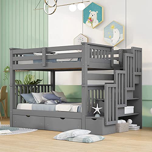 Grey(stairs+6 Drawers)