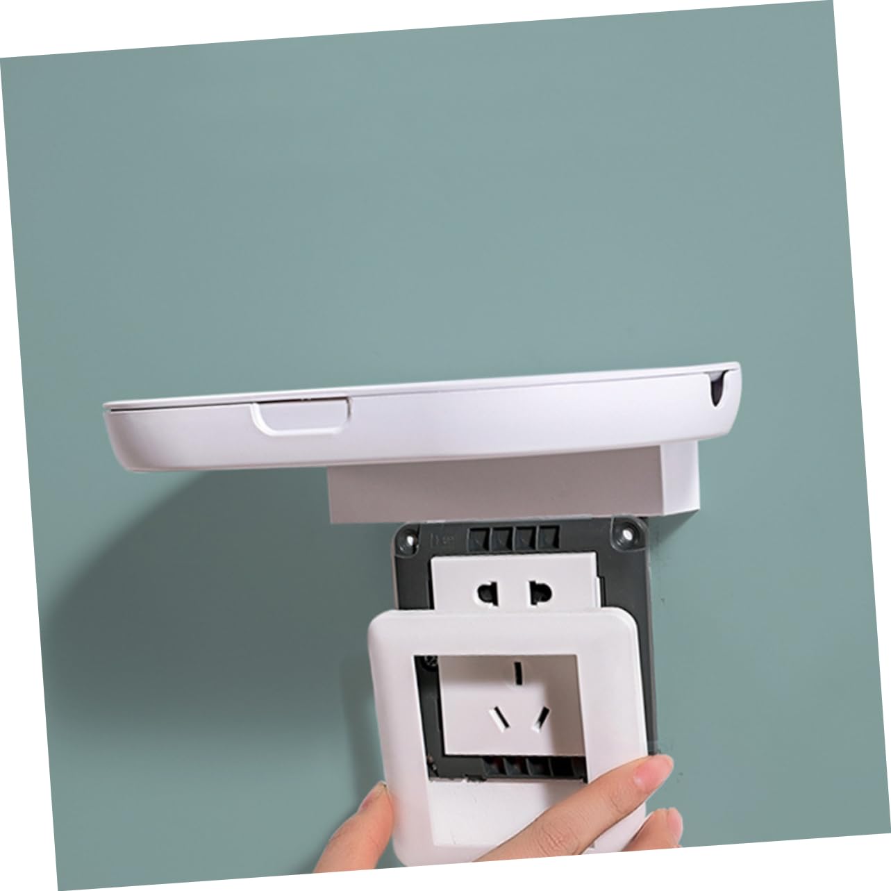 Space-Saving Wall Outlet Organizer - No Drill Required Cord Holder | Elegant Wire Management for Home & Office | Perfect for Bedroom, Kitchen, Living Room Organization