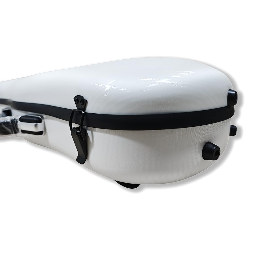 Premium 4/4 Full Size Carbon Fiber Violin Case - Lightweight Hard Shell with Scratch-Resistant Protection, Backpack Straps for Travel (White) - Perfect for Musicians, Students & Airplane Transport