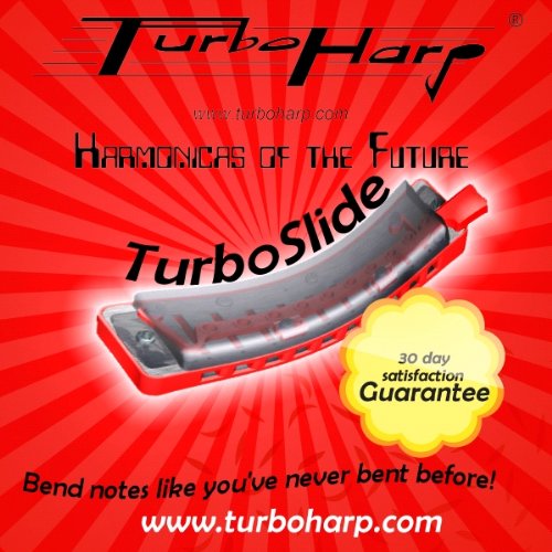 TurboSlide Custom Session Steel Harmonica with Magnetic Slide Whammy Bar - Key of A Flat, Red Translucent Comb | Professional Blues & Rock Harmonica for Live Performances & Studio Recording