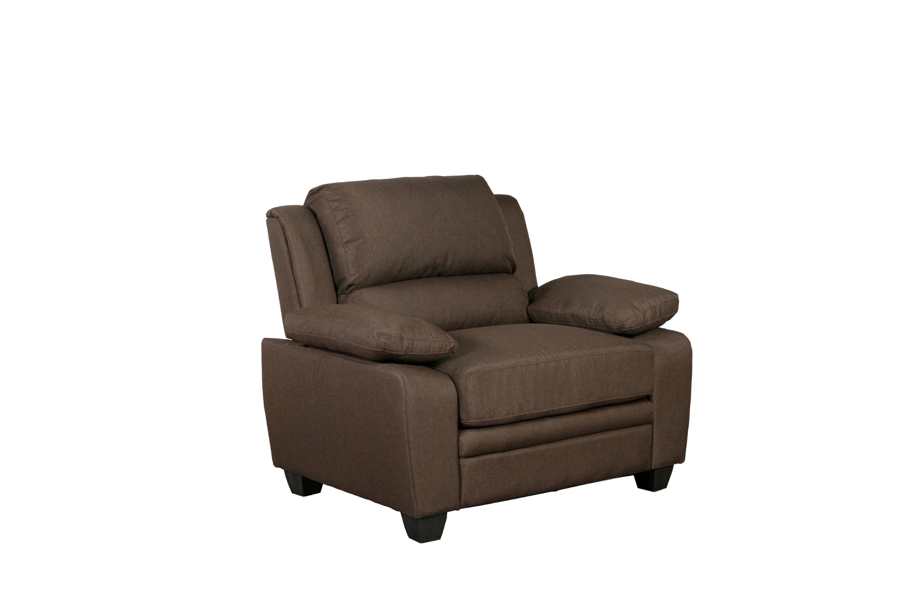 Luxury Brown Fabric Sofa Set with High Back & Arm Pillows - Modern Living Room Furniture for Home Decor & Relaxation