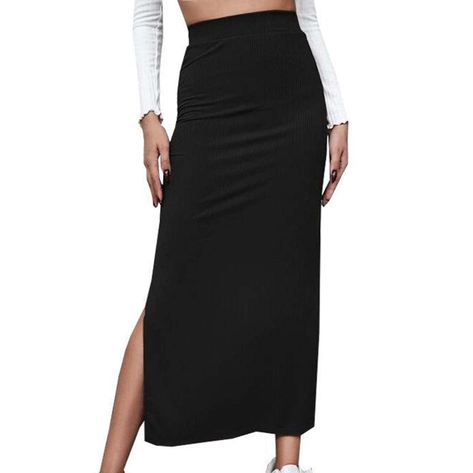 Women's Maxi Long Ribbed Wrap Skirt with Slit - Criss Cross Pencil Skirt for Women 2024 Y2K Fashion | Perfect for Casual, Office, and Party Wear