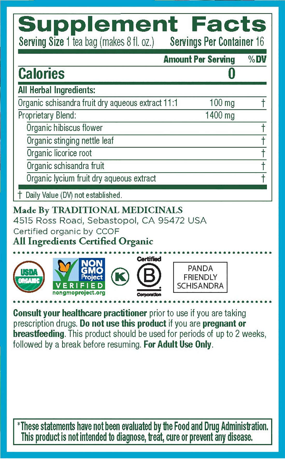 Organic Schisandra Berry Herbal Tea for Liver Detox & Health Support | Traditional Medicinals Everyday Detox Tea | 16 Tea Bags | Perfect for Daily Wellness & Cleansing Routine
