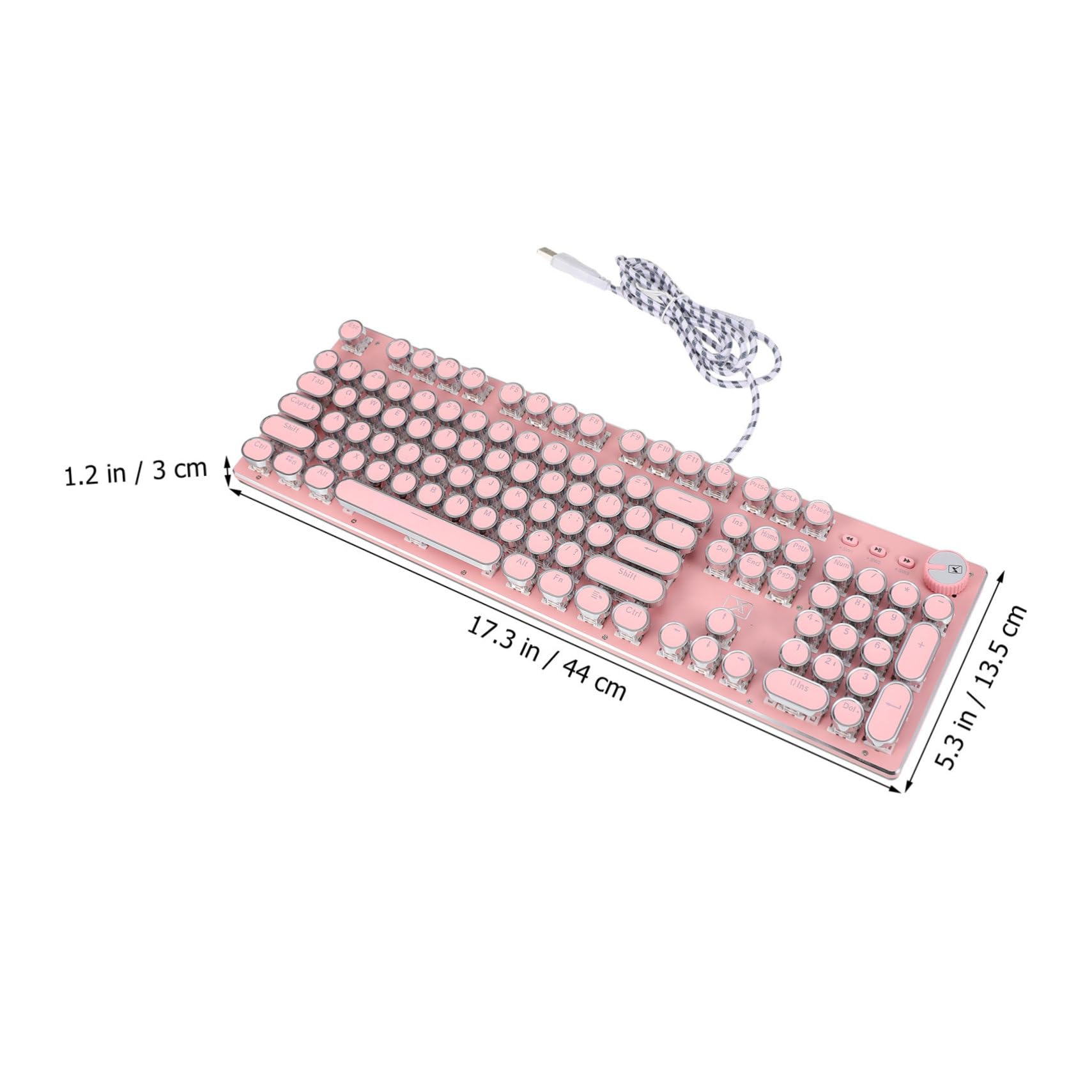 Homoyoyo Lightweight Retro Punk Gaming Keyboard - Mechanical USB Wired Keyboard for PC, Laptop, Mac - Compatible with Windows & macOS | Perfect for Gaming, Office Work & Typing