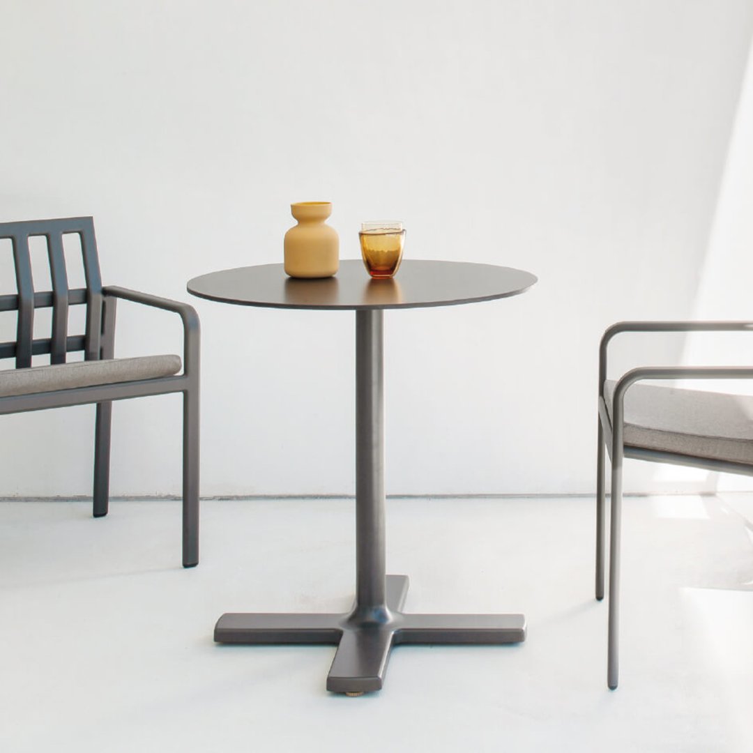 Compact Round Cafe Table - Small Space-Saving Bistro Table for Indoor & Outdoor Use - Perfect for Patio, Garden, Balcony, and Coffee Shops