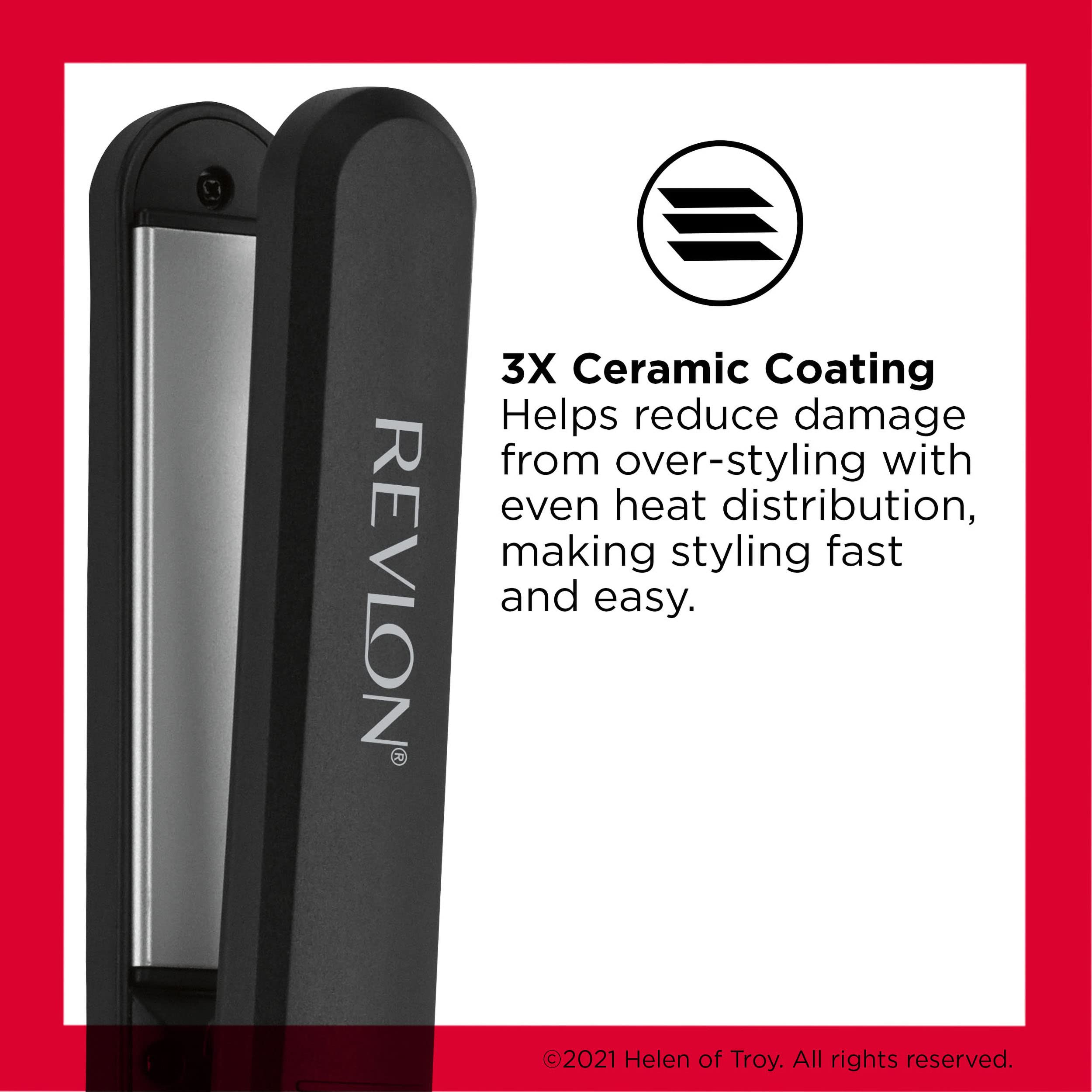 REVLON Perfect Heat Ceramic Digital Flat Iron 1 Inch - Professional Hair Straightener for Smooth & Shiny Hair - Ideal for Home Use, Salon & Travel