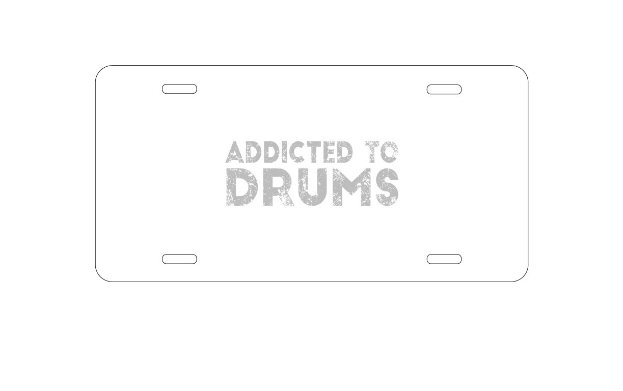 DistinctInk Custom Aluminum Vanity License Plate for Car Front - Drummer Gift & Music Lover Accessory - Perfect for Drummers, Band Members & Music Enthusiasts