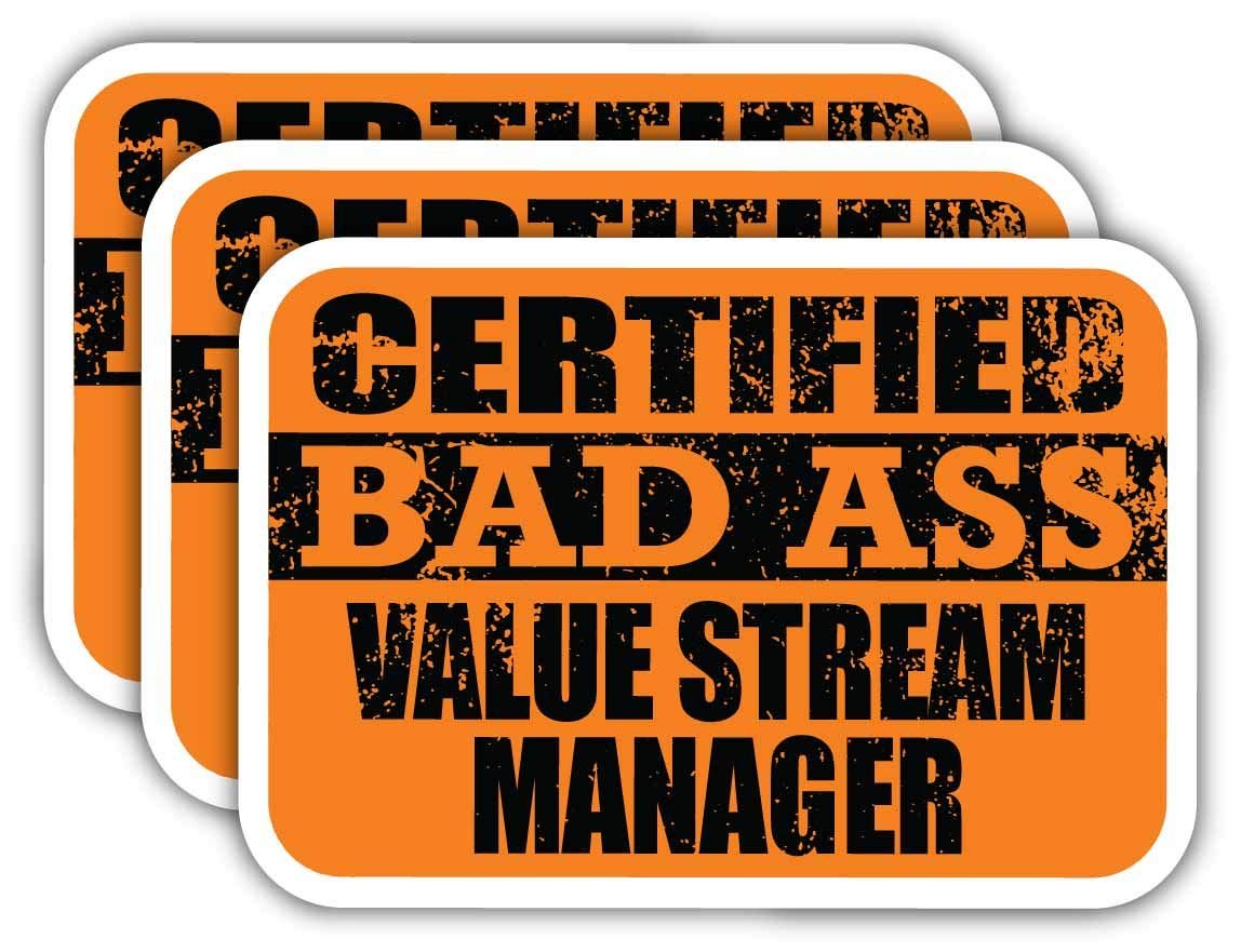 Certified Value Stream Manager Stickers - Funny Job Gift for Laptops & Cars