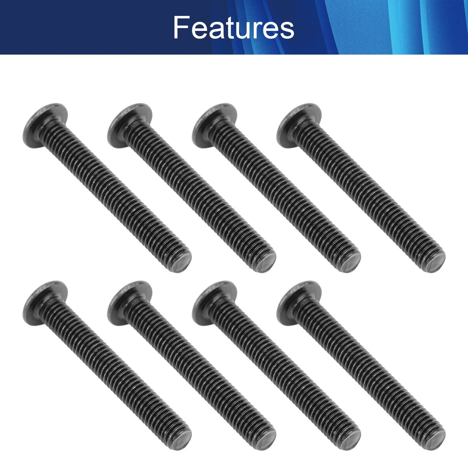 20Pcs M5x35mm Black Hex Socket Head Screws - Furniture Fasteners for DIY & Repair