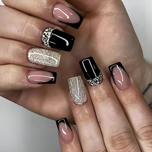Black Silver Glitter Diamond
