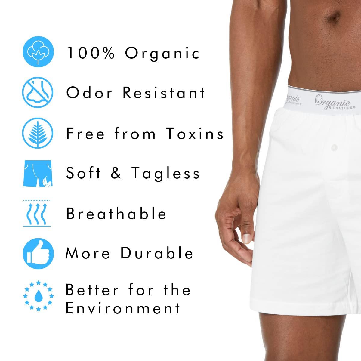 100% Organic Cotton Men's Boxer Briefs - Ultra Soft & Breathable Underwear 3-Pack | Perfect for Everyday Comfort, Workout & Sleep