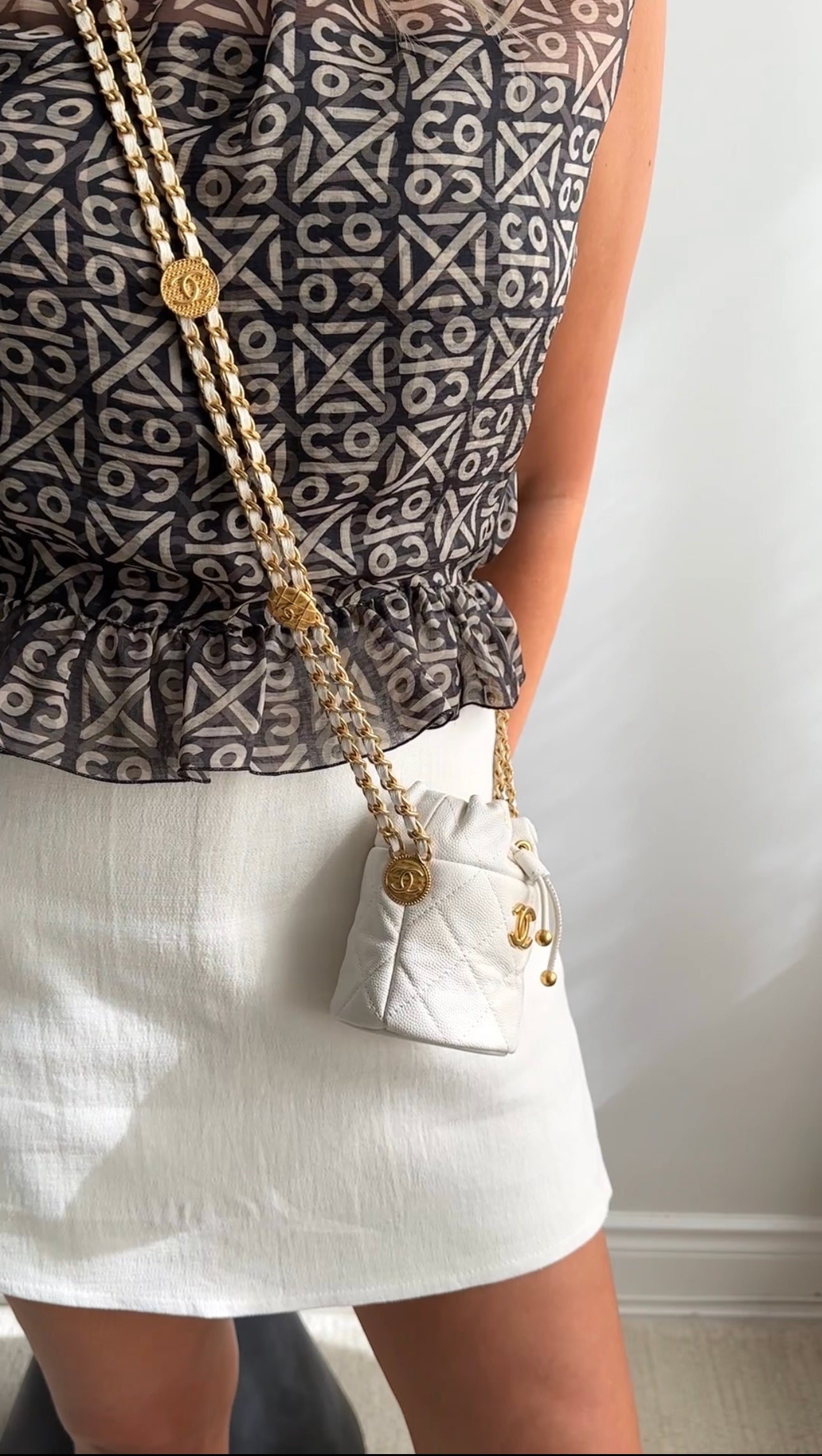 Chanel Quilted Caviar Mini Drawstring Bucket Bag with Twist Lock Closure - Perfect for Everyday Use, Date Nights & Travel Accessories