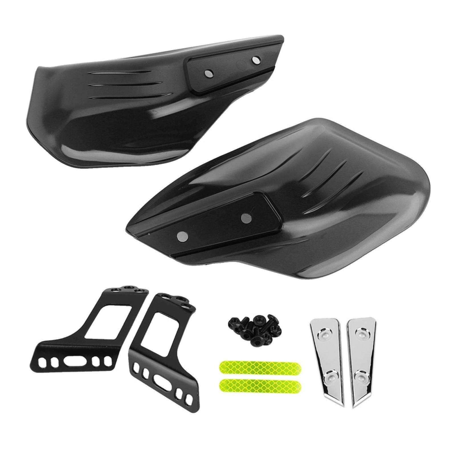 Qiilu Motorcycle Handguards Kit - 8mm/10mm Mirror Pole, Black | ATV & Motorbike Protection