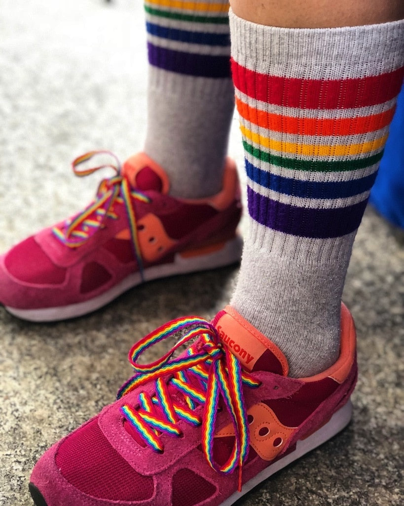 Pride Rainbow Shoelaces - Colorful LGBTQ+ Pride Laces for Sneakers & Shoes - Perfect for Pride Month, LGBTQ Events & Everyday Wear