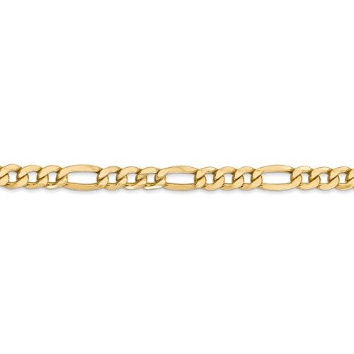 14K Gold 5.75mm Semi-Solid Figaro Chain Necklace - 5 Lengths & 2 Colors (Yellow & White Gold) - Perfect for Layering, Gifting & Everyday Elegance