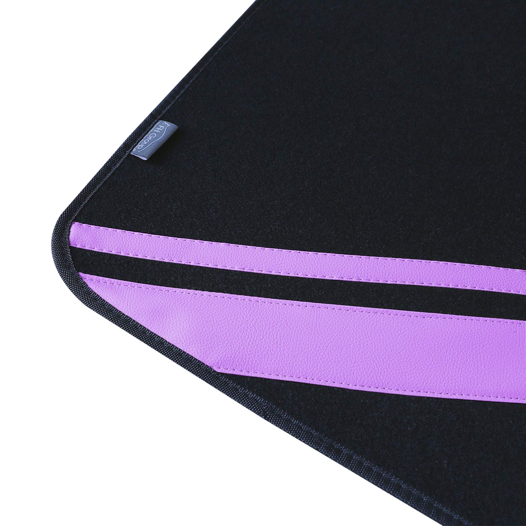 FH Group Universal Car Floor Mats - All-Purpose Faux Leather & Carpet Combo (Purple Stripes Design) for Sedans, SUVs & Trucks | Durable Seat Protector for Everyday Driving, Road Trips & Off-Road Adventures