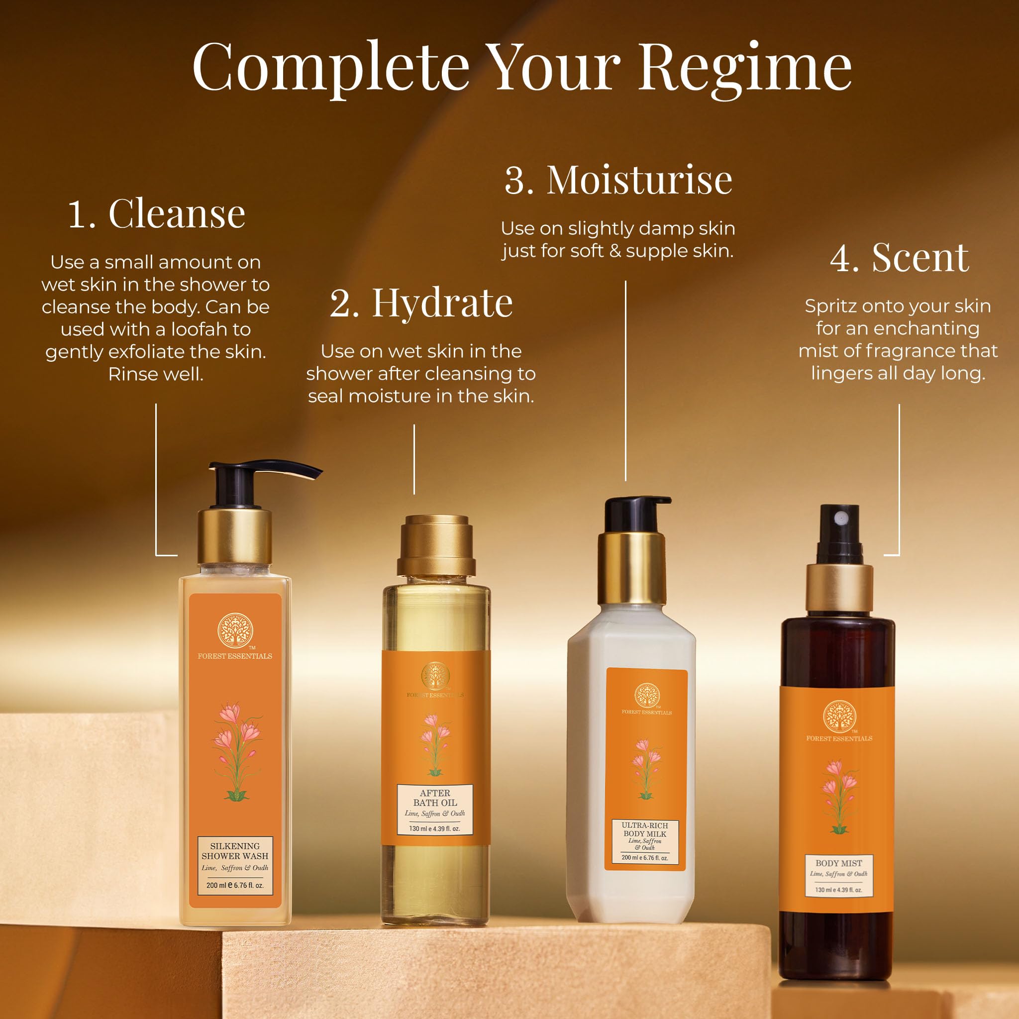 Forest Essentials Ultra-Rich Body Milk with Lime, Saffron & Oudh - Luxurious Hydrating Body Lotion for Dry Skin | Perfect for Daily Moisturizing, Spa Days & Gift Giving