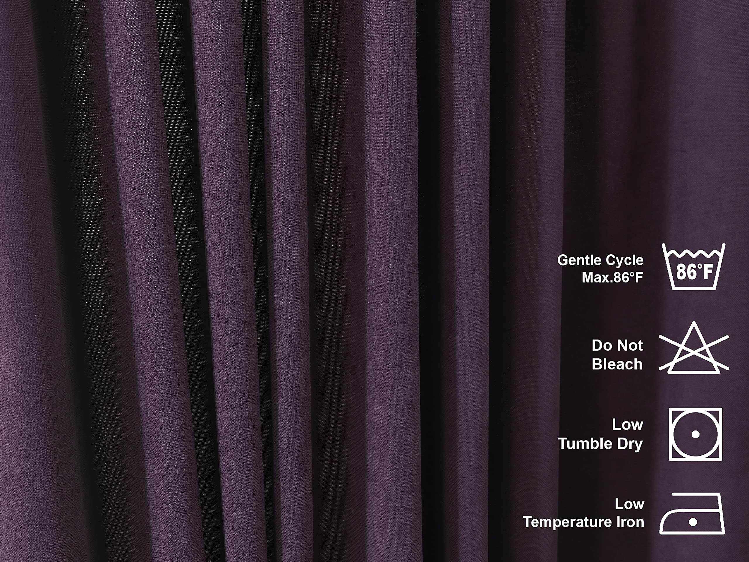 180 Inch Extra Long Purple Blackout Curtains - 1 Panel Back Tab Hanging Drapes for Living Room & Bedroom - 52
