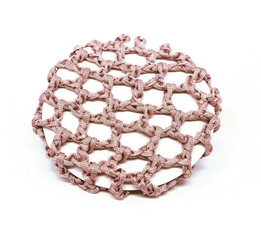 AZ0031 Peach Crochet Bun Cover Hair Accessory - Elegant Handmade Hair Bun Holder for Women & Girls, Perfect for Weddings, Parties & Everyday Styling
