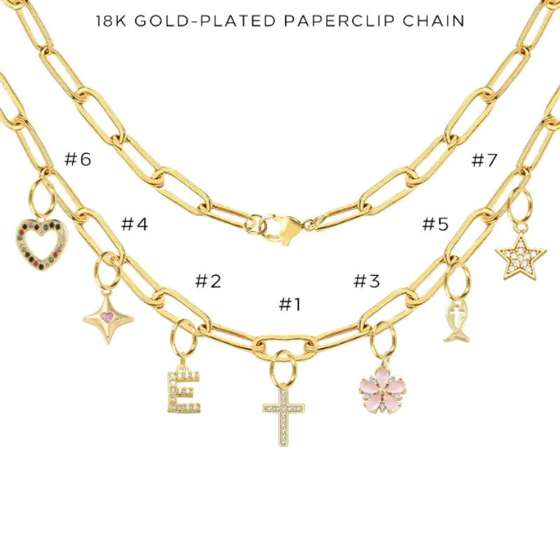 Charm Necklace with Assorted Charms - Elegant Layering Jewelry for Women | Perfect for Gifts, Parties & Everyday Wear