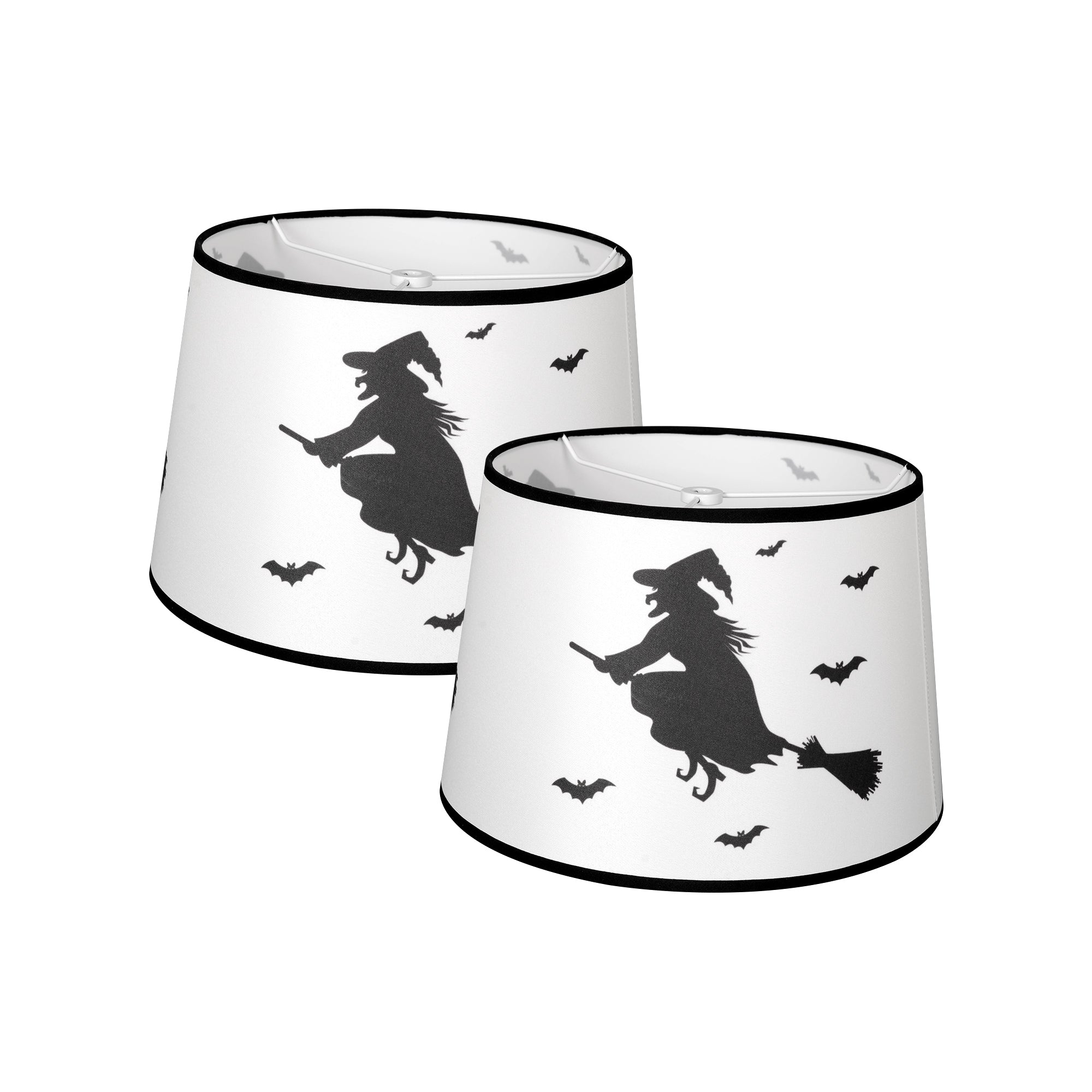 Halloween Round Empire Lamp Shade Set of 2 - 10x12x8 Inches - Carro Home Collection Limited Edition - Perfect for Spooky Decor, Living Room & Bedroom Lighting