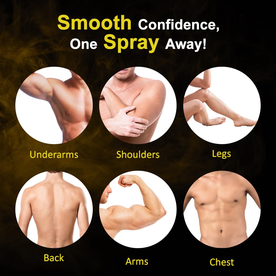 Dr. Martin Hair Remover Spray for Men & Women (200ml) - Painless Body Hair Removal Cream Spray for Back, Chest, Legs, Arms, Underarms & Bikini Area | Smooth Skin for Summer, Beach & Intimate Grooming