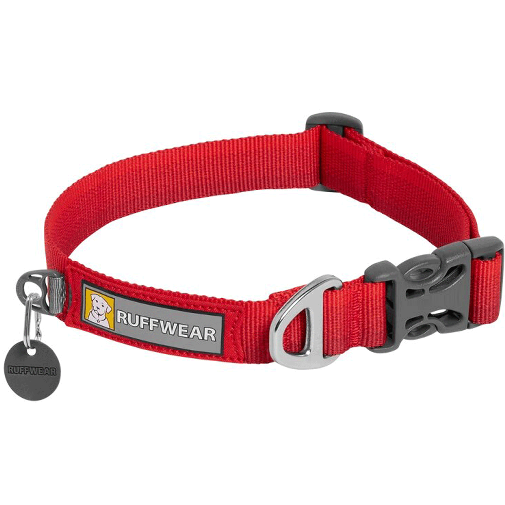 Ruffwear Red Sumac Front Range Dog Collar - Adjustable Reflective Padded Pet Collar for Hiking, Walking & Outdoor Adventures