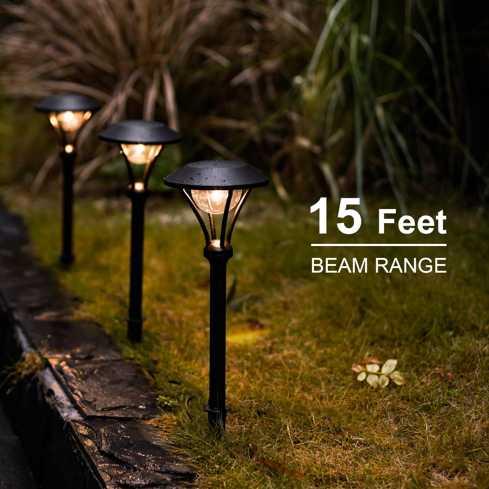 GOODSMANN 1W LED Low Voltage Path Lights - 60 Lumens Waterproof Outdoor Landscape Lighting with Metal Stake (4 Pack) - Perfect for Garden, Yard, Patio, Walkway & Driveway Lighting