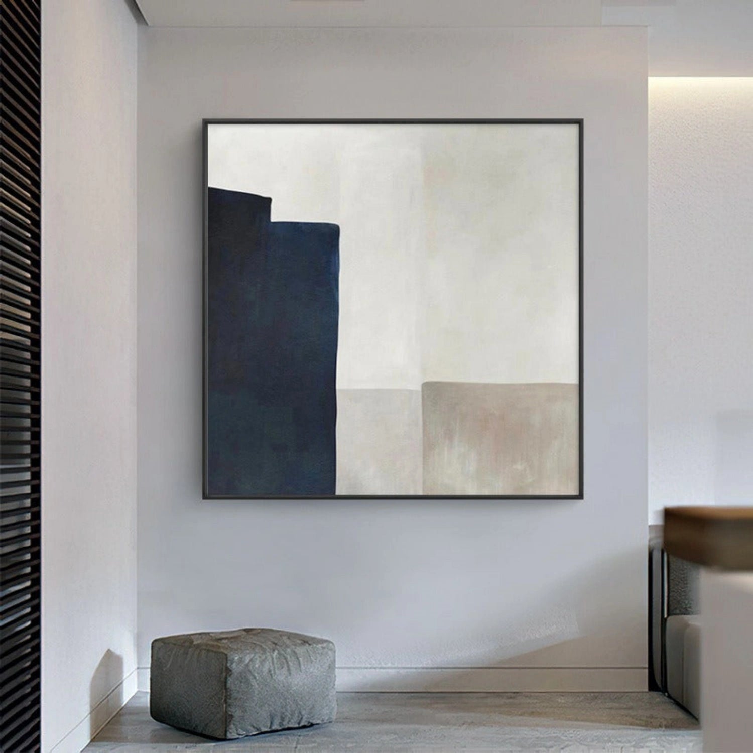 Abstract Tranquility Art Painting #WS256 - Modern Wall Decor for Living Room, Bedroom & Office - Calming Blue and White Canvas Artwork